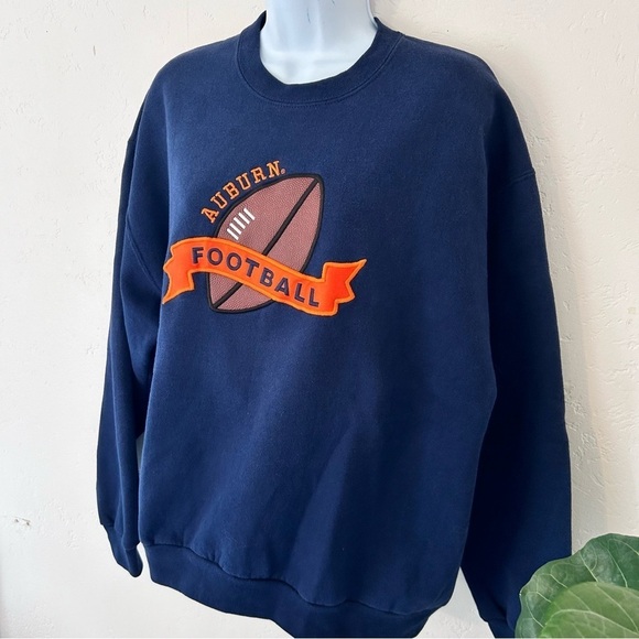Auburn Football Jerzees Vintage 90s Embroidered Logo Crewneck Unisex L - Picture 5 of 10